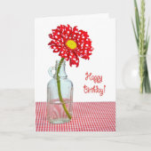 Birthday Polka Dot Daisy Karte (Vorderseite)
