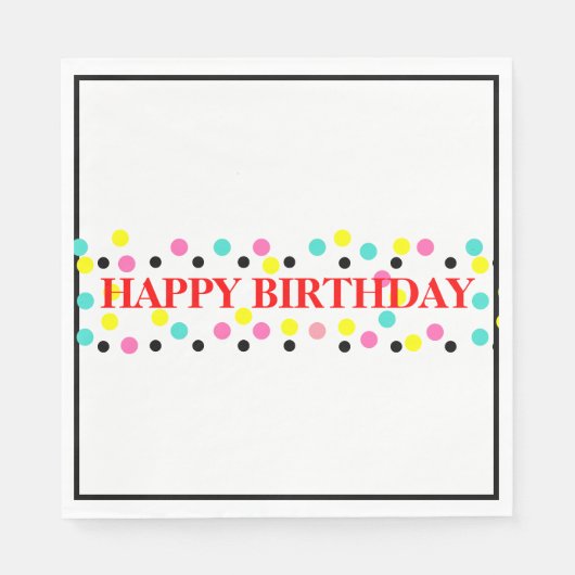 Birthday Polka Dots Serviette (Vorderseite)