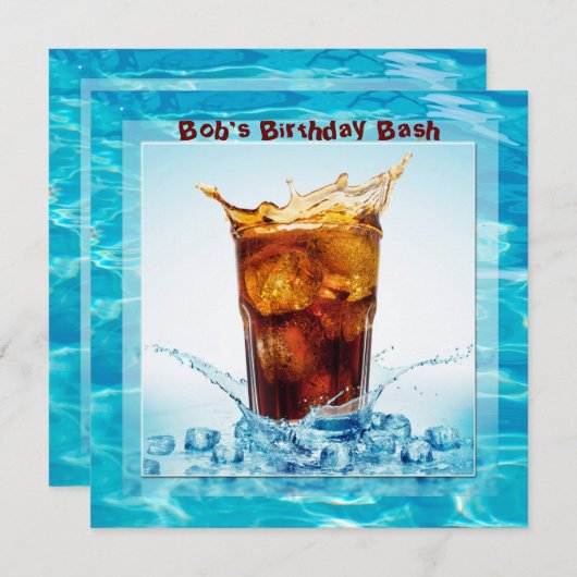 Birthday Pool Bash Einladung (Vorne/Hinten)