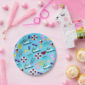 Birthday Pool Fun Party Muster Pappteller (Party)