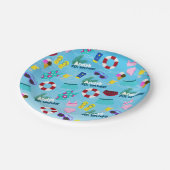 Birthday Pool Fun Party Muster Pappteller (Schrägansicht)