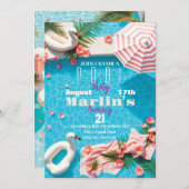 Birthday Pool Party Einladung (Vorne/Hinten)