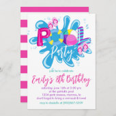 Birthday Pool Party Einladung (Vorne/Hinten)