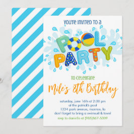 Birthday Pool Party Einladung