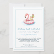 Birthday Pool Party Einladung mit Cocktails