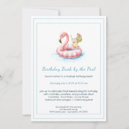 Birthday Pool Party Einladung mit Cocktails
