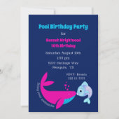 Birthday Pool Party farbenfroh Einladung (Vorderseite)