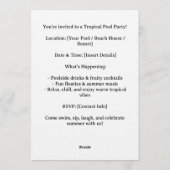 Birthday Pool party for Hippo lovers Einladung (Rückseite)