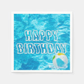 Birthday Pool Party Fun Napkins Serviette (Vorderseite)