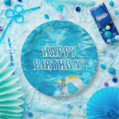 Birthday Pool Party Fun Paper Plate Pappteller (Party)