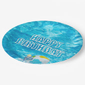 Birthday Pool Party Fun Paper Plate Pappteller (Schrägansicht)