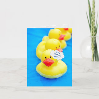 Birthday Pool Party mit gelben Gummienten Einladung