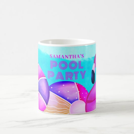 Birthday Pool Party Name Kaffeetasse (Mittel)