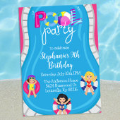 Birthday Pool Party Pink Girls Sommer Einladung
