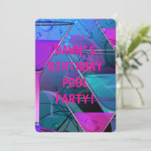 Birthday Pool Party Sommerpool Mix Cocktail Einladung (Stehend Vorderseite)