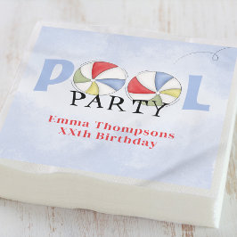 Birthday Pool Party Summer Fun Niedlich Beach Ball Serviette