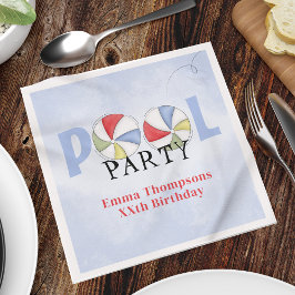 Birthday Pool Party Summer Fun Niedlich Beach Ball Serviette