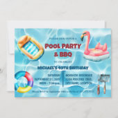 Birthday Pool Party und GRILLEN Einladung (Vorderseite)