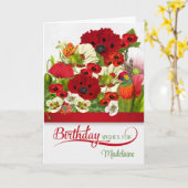 Birthday Poppies mit Butterfly und Lorikeet Name Karte (Gelbe Blume)