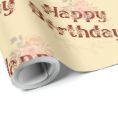 Birthday Posie über Banana Mania Wrapping Paper Geschenkpapier (Rolleneckpunkt)