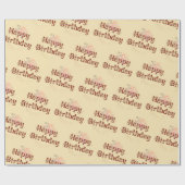 Birthday Posie über Banana Mania Wrapping Paper Geschenkpapier (Flach)