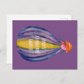 Birthday Postcard Heißluftballon und Blume Postkarte (Vorne/Hinten)