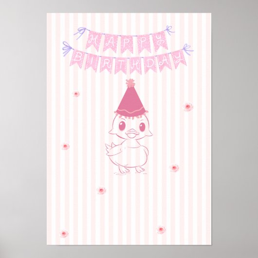 Birthday poster for baby girl (Vorne)