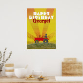 Birthday Poster, rot oder grün, Traktor Poster (Küche)