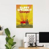 Birthday Poster, rot oder grün, Traktor Poster (Heimbüro)