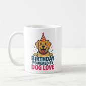 Birthday Powered by Dog Love Illustration Kaffeetasse (Links)