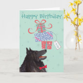 Birthday präsentiert belgische Sheepdog-Karte Karte (Gelbe Blume)