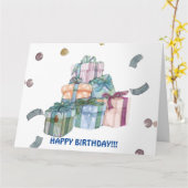 BIRTHDAY PRÄSENTIERT KARTE (Gelbe Blume)