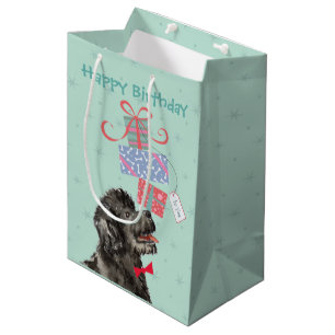 Birthday präsentiert portugiesischen Wasserhund Mittlere Geschenktüte