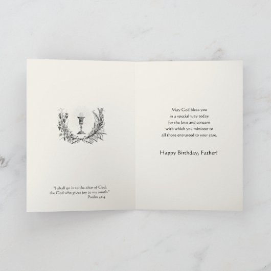 Birthday Prayer Eucharist Scripture Priest Karte (Innenseite)