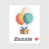 Birthday Present Balloons Aufkleber (Blatt)