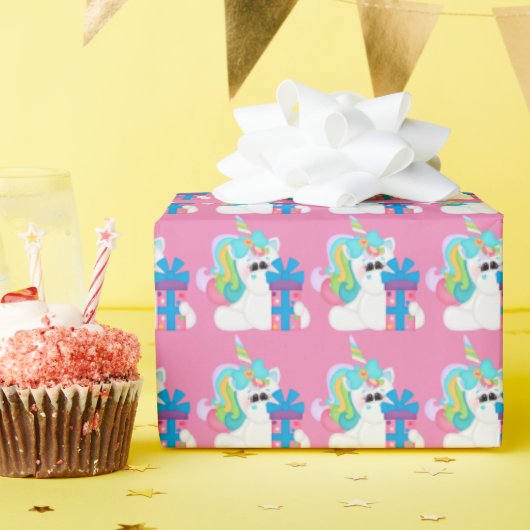 Birthday Present Unicorn Mädchen Packpapier (Geburtstagsparty)