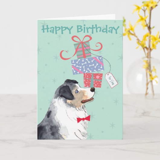 Birthday Presents Aussie Karte (Gelbe Blume)