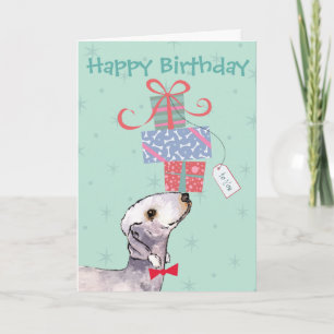 Birthday Presents Bedlngton Terrier Card Karte
