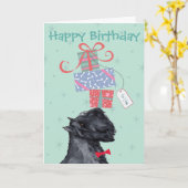 Birthday Presents Bouvier des Flandres Card Karte (Gelbe Blume)