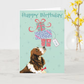 Birthday Presents English Springer Spaniel Karte (Gelbe Blume)
