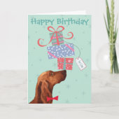 Birthday Presents Irish Setter Karte (Vorderseite)