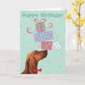Birthday Presents Irish Setter Karte (Gelbe Blume)