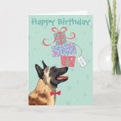 Birthday Presents Malinois Karte (Vorderseite)