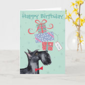 Birthday Presents Scottish Terrier Karte (Gelbe Blume)