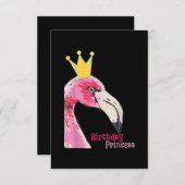 Birthday Princess Girl Flamingo | Niedlich Flaming Begleitkarte (Vorne/Hinten)