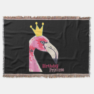 Birthday Princess Girl Flamingo   Niedlich Flaming Decke