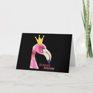 Birthday Princess Girl Flamingo Niedlich Flaming Karte