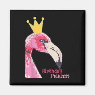 Birthday Princess Girl Flamingo Niedlich Flaming Magnet