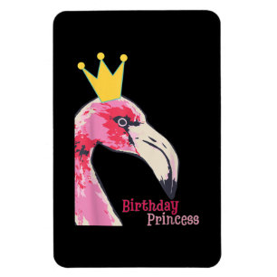 Birthday Princess Girl Flamingo Niedlich Flaming Magnet