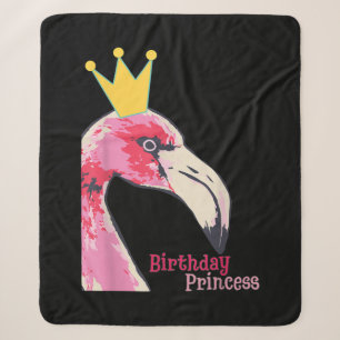 Birthday Princess Girl Flamingo Niedlich Flaming Sherpadecke